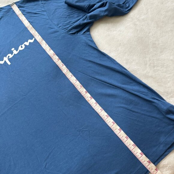 champions mens tee shirt size XL blue color long sleeve round neck logo nwot - Picture 4 of 7